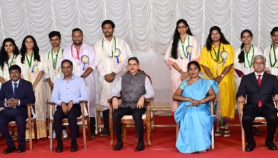 Thiru.R.N.Ravi, Hon’ble Governor of Tamil Nadu and Chancellor of Tamil Nadu Agricultural University awarded degrees and medals to 4434 students during the 45th Convocation of Tamil Agricultural University, at University Convocation Hall, TNAU, Coimbatore - 25.03.2025. Thiru. R.Selvam I.A.S., Executive Director, Council for Leather Exports, Chennai, delivered an inspiring and thought-provoking convocation speech.