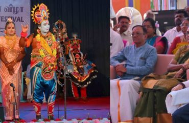 Thiru.R.N.Ravi, Hon'ble Governor of Tamil Nadu, participated as chief guest and witnessed the Therukoothu cultural performance on Kamba Ramayana at the Inauguration of Kamba Ramayana Festival at Kambar Marriage Hall, Therazendur, Mayiladuthurai District - 30.03.2025.