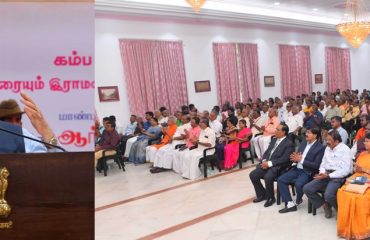 Thiru. R.N.Ravi, Hon'ble Governor of Tamil Nadu presided over and addressed the gathering at the Kamba Chiththiram Vizha - A Celebration of Kambar and Raman at Bharathiar Mandapam, Raj Bhavan, Chennai - 05.04.2025.