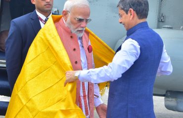 Thiru. R.N.Ravi, Hon'ble Governor of Tamil Nadu, warmly received Thiru. Narendra Modi, Hon'ble Prime Minister of India, at Mandapam helipad in Rameswaram on 06.04.2025 and presented him with all 9 volumes of the Kamba Ramayana in Tamil.