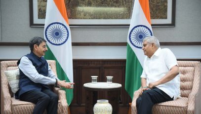 Thiru.R.N. Ravi, Hon'ble Governor of Tamil Nadu called on the Hon'ble Vice-President, Thiru. Jagdeep Dhankhar, at Vice-President's Enclave at New Delhi on 19.04.2025.