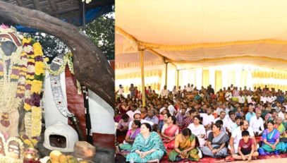 Thiru. R.N.Ravi, Hon'ble Governor of Tamil Nadu, joined by thousands of devotees, participated in the consecration ceremony of Arulmigu Ellai Karuprayan Thirukkovil in Bilichi village, Coimbatore district on 11.05.2025. During the ceremony, he performed Puja and prayed for the wellbeing of the people of Tamil Nadu and the continued progress of the nation.