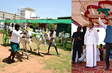 Thiru. R.N.Ravi, Hon'ble Governor of Tamil Nadu inagurated and witnessed the Jallikattu Bulls Parade, Traditional Chariots, Carts and visited the Agricultural Exhibition at Singampunari, Sivaganga district - 22.05.2025.