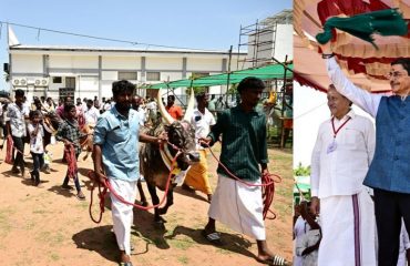 Thiru. R.N.Ravi, Hon'ble Governor of Tamil Nadu inagurated and witnessed the Jallikattu Bulls Parade, Traditional Chariots, Carts and visited the Agricultural Exhibition at Singampunari, Sivaganga district - 22.05.2025.