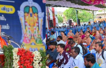 Thiru. R.N.Ravi, Hon'ble Governor of Tamil Nadu participated as chief guest and addressed the gathering at the foundation stone lay for Rajagopuram, Prahara Mandapam and Book release function at Sri Prasanna Venkatachalapthy Perumal Temple, Gunaseelam, Tiruchirappalli District - 30.05.2025.
