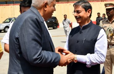 Thiru. Jagdeep Dhankhar, Hon’ble Vice President of India, was seen off by Thiru.R.N.Ravi, Hon’ble Governor of Tamil Nadu, at Chennai Airport - 17.06.2025.