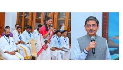 Thiru. R.N.Ravi, Hon'ble Governor of Tamil Nadu presided over and interacted with 22 students of Banaras Hindu University (BHU), Varanasi, Uttar Pradesh at valedictory program of 'Tamil Nadu Darshan 2.0' at Raj Bhavan, Chennai - 20.06.2025. An initiative of Raj Bhavan to promote Tamil among the youth with non Tamil mother tongues including incentives to North Indian students' visit to Tamil Nadu for immersive experience in Tamil language and culture. Students with Hindi mother tongue amazingly experienced conversing with ease in Tamil at their interaction with Governor. Governor hailed their linguistic prowess and distributed them Thirukkural Book (Hindi Translation). Governor encouraged them to pursue higher studies in Tamil literature in Tamil Nadu and offered needed fellowship.