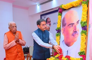Thiru. R.N. Ravi, Hon'ble Governor of Tamil Nadu paid floral tributes to the portrait of Dr. Syama Prasad Mookerjee on commemoration of 125th Birth Anniversary Celebration of Dr. Syama Prasad Mookerjee organised by Dr. Syama Prasad Mookerjee Research Foundation, New Delhi held at Raj Bhavan, Chennai - 11.07.2025.