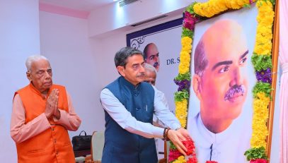 Thiru. R.N. Ravi, Hon'ble Governor of Tamil Nadu paid floral tributes to the portrait of Dr. Syama Prasad Mookerjee on commemoration of 125th Birth Anniversary Celebration of Dr. Syama Prasad Mookerjee organised by Dr. Syama Prasad Mookerjee Research Foundation, New Delhi held at Raj Bhavan, Chennai - 11.07.2025.