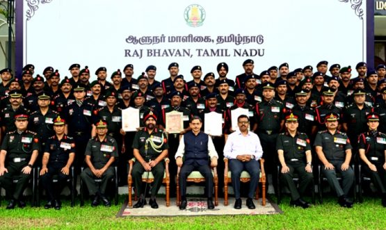 Thiru. R.N.Ravi, Hon'ble Governor of Tamil Nadu honoured the 16 Madras, 35 Field Regiment, Ordnance Depot Avadi and 65 Company Army Service Corps (Supply) Type 'D' with Unit Citations for their selfless service to the Nation at the commendation function and conferring citations to the Armed Forces at Raj Bhavan, Chennai on 25.07.2025. Lt.Gen. Karanbir Singh Brar, PVSM, AVSM, GOC, Dakshin Bharat Area, Chennai and other dignitaries were present.