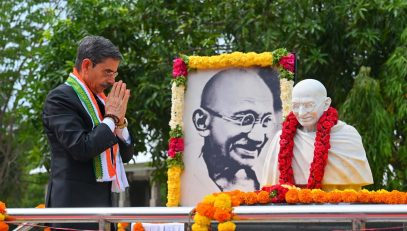 Thiru.R.N.Ravi, Hon’ble Governor of Tamil Nadu, paid floral tributes to Mahatma Gandhi on the occasion of 79th Independence Day at Gandhi Mandapam, Chennai on 15.08.2025.