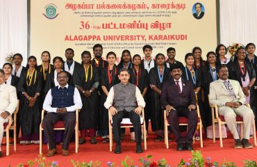 Thiru. R.N.Ravi, Hon’ble Governor of Tamil Nadu and Chancellor, Alagappa University presented the medals and degrees to 43,142 students at 36th Convocation of the Alagappa University at Convocation Auditorium, Alagappa University, Karaikudi on 18.08.2025. Dr. V.Narayanan, Chairman, Indian Space Research Organisation (ISRO), Bengaluru and Secretary, Department of Space, Govt. of India participated as chief guest and delivered the convocation address. Prof. G. Ravi, Vice-Chancellor, Alagappa University and other dignitaries were present.