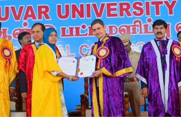Thiru. R.N.Ravi, Hon’ble Governor of Tamil Nadu and Chancellor, Thiruvalluvar University presented the medals and degrees to 25,599 students at 20th Convocation of the Thiruvalluvar University at University Campus, Thiruvalluvar University, Vellore - 19.08.2025. Prof. Dr. Kuldeep Kumar Raina, Vice-Chancellor, M.S. Ramaiah University of Applied Sciences, Bengaluru participated as chief guest and delivered the convocation address. Prof. Dr. T. Arumugam, Vice-Chancellor, Thiruvalluvar University and other dignitaries were present.
