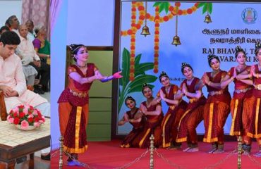 Thiru.R.N.Ravi, Hon’ble Governor of Tamil Nadu and Tmt.Laxmi Ravi, First Lady of Tamil Nadu, performed Navaratri Puja, inaugurated 10 day long Navaratri Kolu celebration and witnessed the Bharatanatyam performance on the theme of 'Sundara Kandam' by Tmt. Anitha Guha & troupe at Raj Bhavan, Chennai - 22.09.2025. Hundreds of general public participated in inaugural day of Navaratri Kolu festival at Raj Bhavan, Chennai.