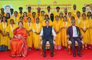 Thiru. R.N.Ravi, Hon’ble Governor of Tamil Nadu and Chancellor, Tamil Nadu Open University presented the medals and degrees to 7,972 students at 16th Convocation of the Tamil Nadu Open University at Convocation Hall, Tamil Nadu Open University, Chennai - 25.09.2025. Prof. (Dr.) Ami U. Upadhyay, Vice-Chancellor, Dr.Babasaheb Ambedkar Open University, Ahmedabad, Gujarat participated as chief guest and delivered the convocation address. Prof. S.Arumugam, Vice-Chancellor, Tamil Nadu Open University and other dignitaries were present.
