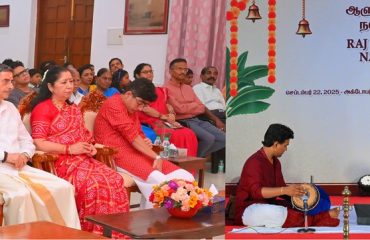 Thiru.R.N.Ravi, Hon’ble Governor of Tamil Nadu and Tmt.Laxmi Ravi, First Lady of Tamil Nadu, performed Navaratri Puja and witnessed the Veena recital by Tmt.Veena Venkatramani, Bharatanatyam performance of students of Tmt. Anusha Girish and Carnatic Vocals by Tmt. Maitrayee Badrinarayanan on the occasion of Navaratri Kolu celebration at Raj Bhavan, Chennai - 01.10.2025. Hundreds of general public participated on the 10th and final day of Navaratri Kolu festival at Raj Bhavan, Chennai.