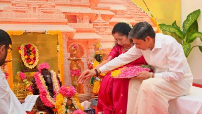 Thiru.R.N.Ravi, Hon’ble Governor of Tamil Nadu and Tmt.Laxmi Ravi, First Lady of Tamil Nadu, performed Navaratri Puja on the occasion of Navaratri Kolu celebration at Raj Bhavan, Chennai - 30.09.2025. Hundreds of general public participated on the 9th day of Navaratri Kolu festival at Raj Bhavan, Chennai.