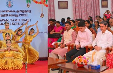 Thiru.R.N.Ravi, Hon’ble Governor of Tamil Nadu and Tmt.Laxmi Ravi, First Lady of Tamil Nadu, performed Navaratri Puja and witnessed the Veena recital by Tmt.Veena Venkatramani, Bharatanatyam performance of students of Tmt. Anusha Girish and Carnatic Vocals by Tmt. Maitrayee Badrinarayanan on the occasion of Navaratri Kolu celebration at Raj Bhavan, Chennai - 01.10.2025. Hundreds of general public participated on the 10th and final day of Navaratri Kolu festival at Raj Bhavan, Chennai.