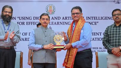 Thiru. R.N.Ravi, Hon'ble Governor of Tamil Nadu, participated as Chief Guest and inaugurated the Workshop on 'Using Digital and Artificial intelligence Tools for Effective Learning Experience' and felicitated Dr.S.Shankar Sriram, Recipient of National Award to Teachers - Higher Education Category, from Tamil Nadu at Bharathiar Mandapam, Raj Bhavan, Chennai - 06.10.2025. Hundreds of Academicians and faculty members from Central, State, Private and Deemed Universities, Higher Educational Institutions and School Educational Institutions participated in the one day Workshop.