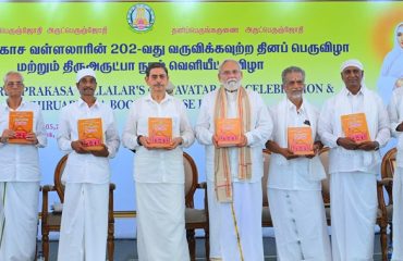 Thiru. R.N.Ravi, Hon'ble Governor of Tamil Nadu released the book '6th Thirumurai of Thiruarutpa' at Thiruvarutprakasa Vallalar's 202nd Avatar Day Celebration and Thiruarutpa book release function held at Raj Bhavan, Chennai on 05.10.2025. More than Two Thousand Vallalar Devotees, Young Students and Sanmargis all over the State were participated in Thiruvarutprakasa Vallalar's 202nd Avatar Day long Celebration.