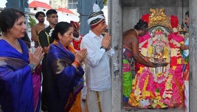On the auspicious occasion of Soorasamharam, Thiru. R.N. Ravi , Hon’ble Governor of Tamil Nadu and First Lady of Tamil Nadu Tmt. Laxmi Ravi, along with thousands of devotees, had the divine darshan of Lord Murugan at the Arupadai Veedu Murugan Temple in Chennai - 27.10.2025. Governor prayed for the happiness, prosperity and well-being of the sisters and brothers of Tamil Nadu and for the continued progress of Bharat.