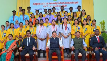 Thiru. R.N.Ravi, Hon’ble Governor of Tamil Nadu and Chancellor, Tamil Nadu Dr. J. Jayalalithaa Fisheries University presented the medals and degrees to 496 students at 10th Convocation of the Tamil Nadu Dr. J. Jayalalithaa Fisheries University at University Auditorium, Nagapattinam - 03.11.2025. Dr. Joykrushna Jena, Deputy Director General (Fisheries Science), Indian Council of Agricultural Research, New Delhi participated as chief guest and delivered the convocation address. Dr. N. Felix, Vice-Chancellor, Tamil Nadu Dr. J. Jayalalithaa Fisheries University and other dignitaries were present.
