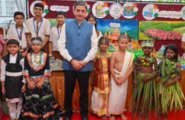 Thiru. R.N. Ravi, Hon'ble Governor of Tamil Nadu inaugurated 'Ek Bharat Shreshtha Bharat﻿﻿' Exhibition at Raj Bhavan Chennai - 01.11.2025 and interacted with the students who are showcasing our diverse culture, traditions, language, music, art, cuisine, and unique practices of various states, celebrating the spirit of oneness that unites us all, on the occasion, as part of Raj Bhavan's Foundation Day Celebration of various States and Union Territories of India (Tamil Nadu, Andhra Pradesh, Chandigarh, Chhattisgarh, Haryana, Karnataka, Kerala, Delhi, Madhya Pradesh, Punjab, Uttarakhand, Andaman & Nicobar Islands, Jammu & Kashmir, Lakshadweep, Puducherry, and Ladakh). More than 600 students from various educational institutions enthusiastically participated in the day-long exhibition.
