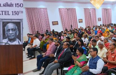 Thiru. R.N. Ravi, Hon'ble Governor of Tamil Nadu participated as chief guest and addressed the gathering at the 150th Birthday Celebration of Sardar Vallabhbhai Patel at Raj Bhavan, Chennai - 31.10.2025. Thiru. P.S. Ramamohan Rao, Former Governor of Tamil Nadu, Thiru. N. Gopalaswamy, Former Chief Election Commissioner, Dr. N. R. Dave, Chairman, Sardar Vallabhbhai Patel Memorial Trust, Chennai, Thiru. K. N. Ramaswamy, Director, Bhavan’s Chennai Kendra and other dignitaries were present.