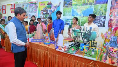 Thiru. R.N. Ravi, Hon'ble Governor of Tamil Nadu inaugurated 'Ek Bharat Shreshtha Bharat﻿﻿' Exhibition at Raj Bhavan Chennai - 01.11.2025 and interacted with the students who are showcasing our diverse culture, traditions, language, music, art, cuisine, and unique practices of various states, celebrating the spirit of oneness that unites us all, on the occasion, as part of Raj Bhavan's Foundation Day Celebration of various States and Union Territories of India (Tamil Nadu, Andhra Pradesh, Chandigarh, Chhattisgarh, Haryana, Karnataka, Kerala, Delhi, Madhya Pradesh, Punjab, Uttarakhand, Andaman & Nicobar Islands, Jammu & Kashmir, Lakshadweep, Puducherry, and Ladakh). More than 600 students from various educational institutions enthusiastically participated in the day-long exhibition.
