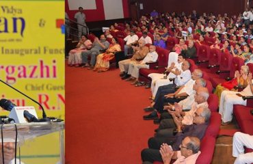 Thiru. R.N. Ravi, Hon'ble Governor of Tamil Nadu inaugurated the Bhavan’s Margazhi Mahotsav - 2025 and addressed the gathering at the Bhavan’s Pottipati Gnanamba Obul Reddy Auditorium, Mylapore, Chennai - 20.11.2025. Padmabhushan Thiru. Nalli Kuppuswami Chetti, Vice-Chairman, Bhavan’s Chennai Kendra, Dr. V. Kamakoti, Director, IIT-Madras, Thiru. N. Ravi, Chairman, Bhavan’s Chennai Kendra, Thiru. K.N. Ramaswamy, Director, Bhavan’s Chennai Kendra and other dignitaries were present