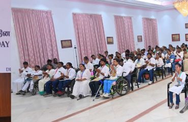 Thiru. R.N. Ravi, Hon'ble Governor of Tamil Nadu felicitated 70 differently abled persons from various fields for their for their exemplary achievements and distinguished services towards upliftment of differently abled persons organised on the occasion of International Differently Abled Day Celebrations and addressed the gathering at the function held at Bharathiar Mandapam, Lok Bhavan, Chennai - 01.12.2025.