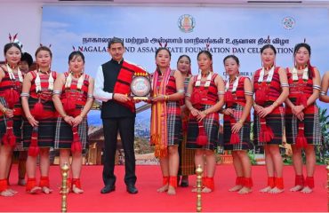 Thiru. R.N. Ravi, Hon'ble Governor of Tamil Nadu felicitated the eminent persons from Assam and Nagaland, witnessed the cultural performances Nazanta of Nagaland and Bihu of Assam at the Nagaland and Assam Statehood Day Celebrations held at Bharathiar Mandapam, Lok Bhavan, Chennai - 01.12.2025.