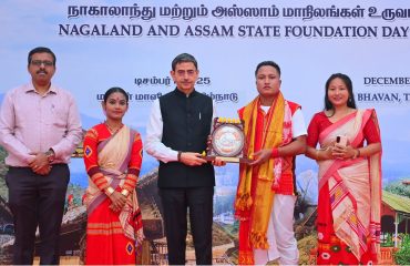 Thiru. R.N. Ravi, Hon'ble Governor of Tamil Nadu felicitated the eminent persons from Assam and Nagaland, witnessed the cultural performances Nazanta of Nagaland and Bihu of Assam at the Nagaland and Assam Statehood Day Celebrations held at Bharathiar Mandapam, Lok Bhavan, Chennai - 01.12.2025.