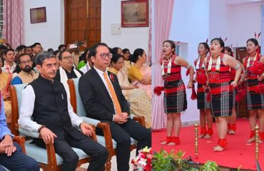 Thiru. R.N. Ravi, Hon'ble Governor of Tamil Nadu witnessed the cultural performances Nazanta of Nagaland and Bihu of Assam and felicitated the cultural troupe for the wonderful cultural performances at the Nagaland and Assam Statehood Day Celebrations held at Bharathiar Mandapam, Lok Bhavan, Chennai - 01.12.2025.