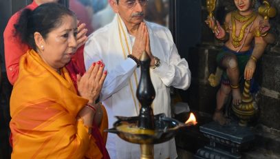 On the auspicious occasion of Karthigai Maha Deepam, Thiru.R.N.Ravi , Hon’ble Governor of Tamil Nadu and First Lady of Tamil Nadu, Tmt. Laxmi Ravi, along with the devotees, had the divine darshan of Arulmigu Kapaleeswarar at the Arulmigu Kapaleeswarar Temple , Mylapore, Chennai - 03.12.2025. Governor prayed for the happiness, prosperity and well-being of the sisters and brothers of Tamil Nadu and for the continued progress of Bharat.