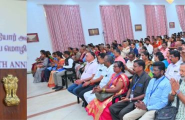 Thiru. R.N. Ravi, Hon'ble Governor of Tamil Nadu felicitated 40 eminent scholars across the Nation for their contributions in translation of Tamil literary works to various Indian languages and translation of literary works of various Indian languages to Tamil language and addressed the gathering on the commemoration of 144th Birth Anniversary of Mahakavi Subramania Bharathiar And Bharatiya Bhasha Diwas - 2025 Celebrations held at Bharathiar Mandapam, Lok Bhavan, Chennai - 11.12.2025.