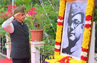 Thiru. R.N.Ravi, Hon'ble Governor of Tamil Nadu, paid floral tribute to Netaji Subhas Chandra Bose on the occasion of Netaji Subhas Chandra Bose birth anniversary - Parakram Diwas at Lok Bhavan, Chennai on 23.01.2026.