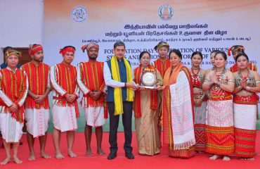Thiru. R.N. Ravi, Hon'ble Governor of Tamil Nadu, felicitated the cultural artists who performed spectacular Mayur Holi Dance (Uttar Pradesh), Group Song Performance (Manipur), Wangala Dance (Meghalaya), Mamita Dance (Tripura) on the occasion of the Foundation Day Celebrations of various States and Union Territories of India (Manipur, Meghalaya, Tripura, Uttar Pradesh, Dadra & Nagar Haveli and Daman & Diu) held at Lok Bhavan, Chennai - 21.01.2026.