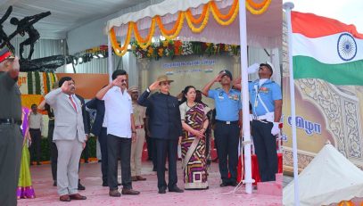 Thiru. R.N.Ravi, Hon'ble Governor of Tamil Nadu, unfurled the National flag on the occasion of Republic Day at Marina, Chennai - 26.01.2026. First Lady of Tamil Nadu Tmt. Laxmi Ravi, Thiru. M.K.Stalin, Hon'ble Chief Minister of Tamil Nadu and other dignitaries were present.