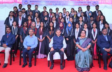 Thiru. R.N.Ravi, Hon’ble Governor of Tamil Nadu and Chancellor, Bharathidasan University presented the medals and degrees to 97,598 students at 40th Convocation of the Bharathidasan University at University Convocation Hall, Bharathidasan University, Tiruchirappalli - 28.01.2026. Prof. G. Kannabiran, Director, National Assessment and Accreditation Council, Bengaluru participated as chief guest and delivered the convocation address. Tmt. E.Sundaravalli, I.A.S., Commissioner of Collegiate Education, Government of Tamil Nadu and other dignitaries were present.