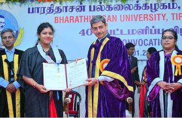 Thiru. R.N.Ravi, Hon’ble Governor of Tamil Nadu and Chancellor, Bharathidasan University presented the medals and degrees to 97,598 students at 40th Convocation of the Bharathidasan University at University Convocation Hall, Bharathidasan University, Tiruchirappalli - 28.01.2026. Prof. G. Kannabiran, Director, National Assessment and Accreditation Council, Bengaluru participated as chief guest and delivered the convocation address. Tmt. E.Sundaravalli, I.A.S., Commissioner of Collegiate Education, Government of Tamil Nadu and other dignitaries were present.