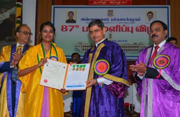 Thiru. R.N.Ravi, Hon’ble Governor of Tamil Nadu and Chancellor, Annamalai University presented the medals and degrees to 36,829 students at 87th Annual Convocation of the Annamalai University at Sastri Hall, Annamalai University, Chidambaram, Cuddalore District - 02.02.2026. Prof. Kamal Kishore Pant, Director, Indian Institute of Technology, Roorkee participated as chief guest and delivered the convocation address. Dr.P.Sankar, I.A.S., Secretary to Government, Department of Higher Education, Government of Tamil Nadu and other dignitaries were present.