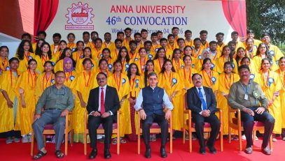 Thiru. R.N.Ravi, Hon’ble Governor of Tamil Nadu and Chancellor, Anna University presented the medals and degrees to 1,50,495 students at 46th Annual Convocation of the Anna University at Vivekananda Auditorium, Anna University, Chennai - 04.02.2026. Dr.Mylswamy Annadurai, Former Director, Satellite Centre, Indian Space Research Organisation participated as chief guest and delivered the convocation address. Dr.P.Sankar, I.A.S., Secretary to Government, Department of Higher Education, Government of Tamil Nadu and other dignitaries were present.