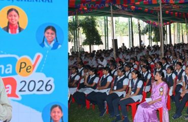Thiru. R.N. Ravi, Hon'ble Governor of Tamil Nadu, along with over 1,200 students at RMK Senior Secondary School, Thiruverkadu, Chennai, joined the livestream of the 9th edition of Pariksha Pe Charcha 2026 with Hon’ble Prime Minister Thiru. Narendra Modi on 06.02.2026. Governor interacted with the students and also distributed the Exam Warriors book, authored by the Hon'ble Prime Minister, in both Tamil and English.