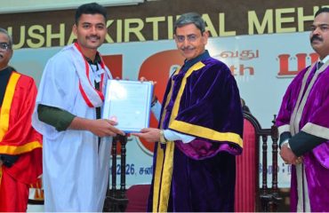 Thiru. R.N.Ravi, Hon’ble Governor of Tamil Nadu and Chancellor, Bharathiar University, presented the medals and degrees to 91,862 students at the 40th Convocation of Bharathiar University at Dr Usha Kirtilal Mehta Convention Centre, Bharathiar University, Coimbatore - 14.02.2026. Prof. U.Kamachi Mudali, Vice-Chancellor, Homi Bhabha National Institute, Department of Atomic Energy, Mumbai, participated as the chief guest and delivered the convocation address. Dr P.Sankar, I.A.S., Secretary to Government, Department of Higher Education, Government of Tamil Nadu and other dignitaries were present.