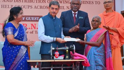 Thiru. R.N.Ravi, Hon'ble Governor of Tamil Nadu distributed the Sewing Machines to 533 Women beneficiaries of Self Help Groups organised by Infinite Seva, Chennai at the Mega Sewing Machines distribution function - 2026 held at Lok Bhavan, Chennai - 21.02.2026.