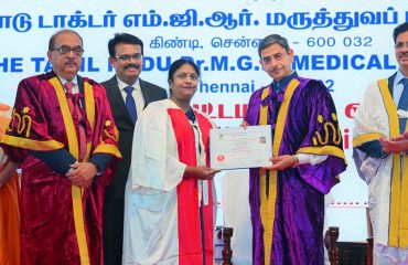 Thiru. R.N.Ravi, Hon’ble Governor of Tamil Nadu and Chancellor, The Tamil Nadu Dr. M.G.R. Medical University presented the medals and degrees to 50,159 students at 38th Convocation of the The Tamil Nadu Dr. M.G.R. Medical University at Silver Jubilee Auditorium, The Tamil Nadu Dr. M.G.R. Medical University, Chennai on 27.02.2026. Prof. Dr. R.K. Dhiman, Director, Sanjay Gandhi Postgraduate Institute of Medical Sciences, Lucknow participated as chief guest and delivered the convocation address. Prof. Dr. K. Narayanasamy, Vice-Chancellor, The Tamil Nadu Dr. M.G.R. Medical University and other dignitaries were present.
