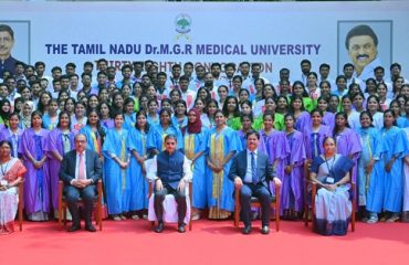 Thiru. R.N.Ravi, Hon’ble Governor of Tamil Nadu and Chancellor, The Tamil Nadu Dr. M.G.R. Medical University presented the medals and degrees to 50,159 students at 38th Convocation of the The Tamil Nadu Dr. M.G.R. Medical University at Silver Jubilee Auditorium, The Tamil Nadu Dr. M.G.R. Medical University, Chennai on 27.02.2026. Prof. Dr. R.K. Dhiman, Director, Sanjay Gandhi Postgraduate Institute of Medical Sciences, Lucknow participated as chief guest and delivered the convocation address. Prof. Dr. K. Narayanasamy, Vice-Chancellor, The Tamil Nadu Dr. M.G.R. Medical University and other dignitaries were present.