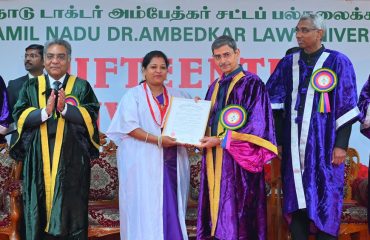 Thiru.R.N.Ravi, Hon’ble Governor of Tamil Nadu and Chancellor, The Tamil Nadu Dr. Ambedkar Law University presented the medals and degrees to 16,571 students at 15th Convocation of the The Tamil Nadu Dr. Ambedkar Law University at University Auditorium, The Tamil Nadu Dr. Ambedkar Law University, Perungudi Campus, Chennai - 28.02.2026. Justice Thiru. Manindra Mohan Shrivastava, Hon'ble Chief Justice, Madras High Court participated as chief guest and delivered the convocation address. Justice Thiru. V. Bharathidasan, Convener, Convener Committee and other dignitaries were present.