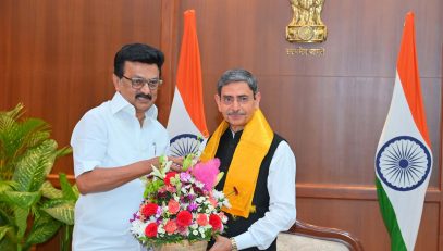 Thiru. M.K. Stalin, Hon'ble Chief Minister of Tamil Nadu called on Thiru. R.N.Ravi, Hon'ble Governor of Tamil Nadu as a Courtesy call at Lok Bhavan, Chennai - 07.03.2026.